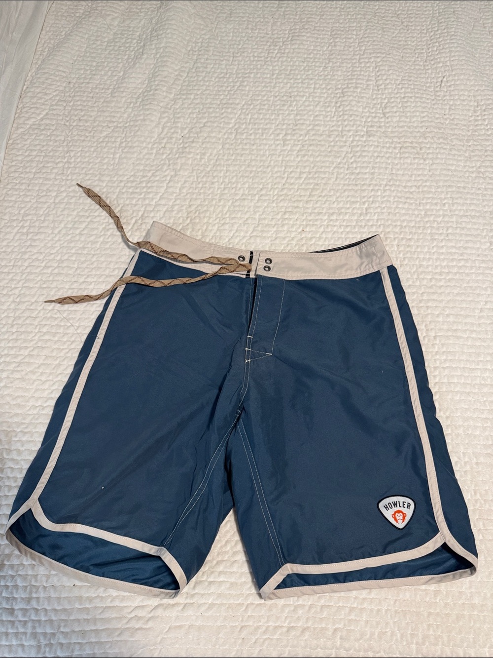 Howler Brothers Navy and Cream Swim Shorts